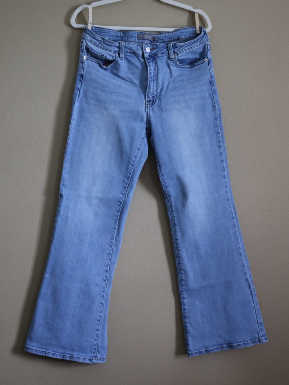 Just USA Light Wash Wide Leg Flare Jeans Women’s Size 14 32